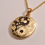 14K solid gold Celestial Sun Moon Yin Yang Pendant: round  celestial sun moon yin yang ...