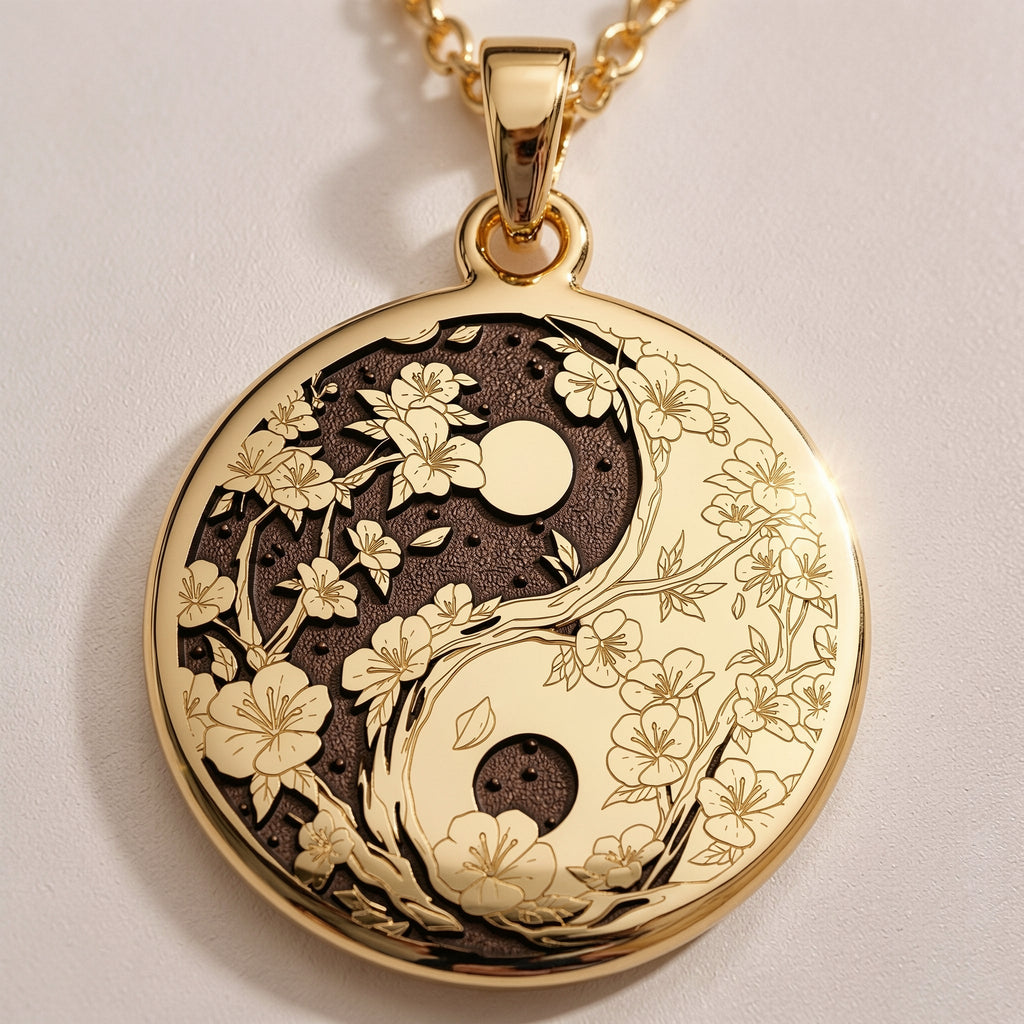 Silver plated Celestial Sun Moon Yin Yang Pendant: round  of celestial sun moon yin yan...