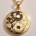Celestial Sun Moon Yin Yang Pendant - 14K Solid Gold