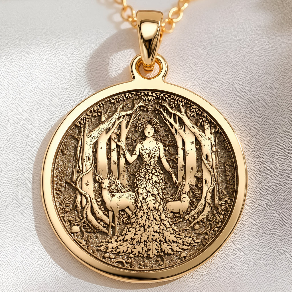 Woodland Nymph Coin Fairy Necklace | Silver & Plated Options - Nature Fantasy Protection Talisman