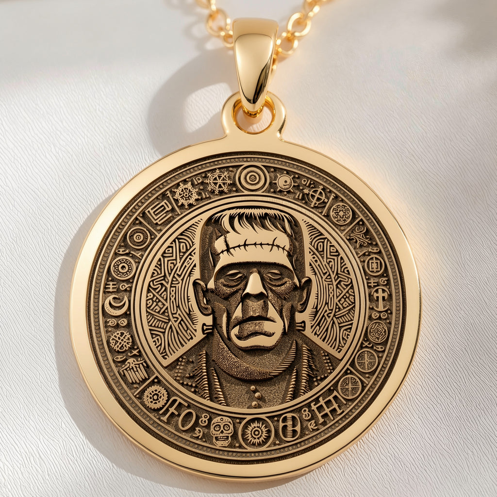 handcrafted necklace Frankenstein Monster Amulet | - Horror Mythology Gift mythology