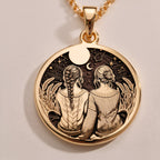 Friendship Friendship Necklace Necklaces 925 925 Sterling Silver metal pendant with celestial design and crescent moon necklace