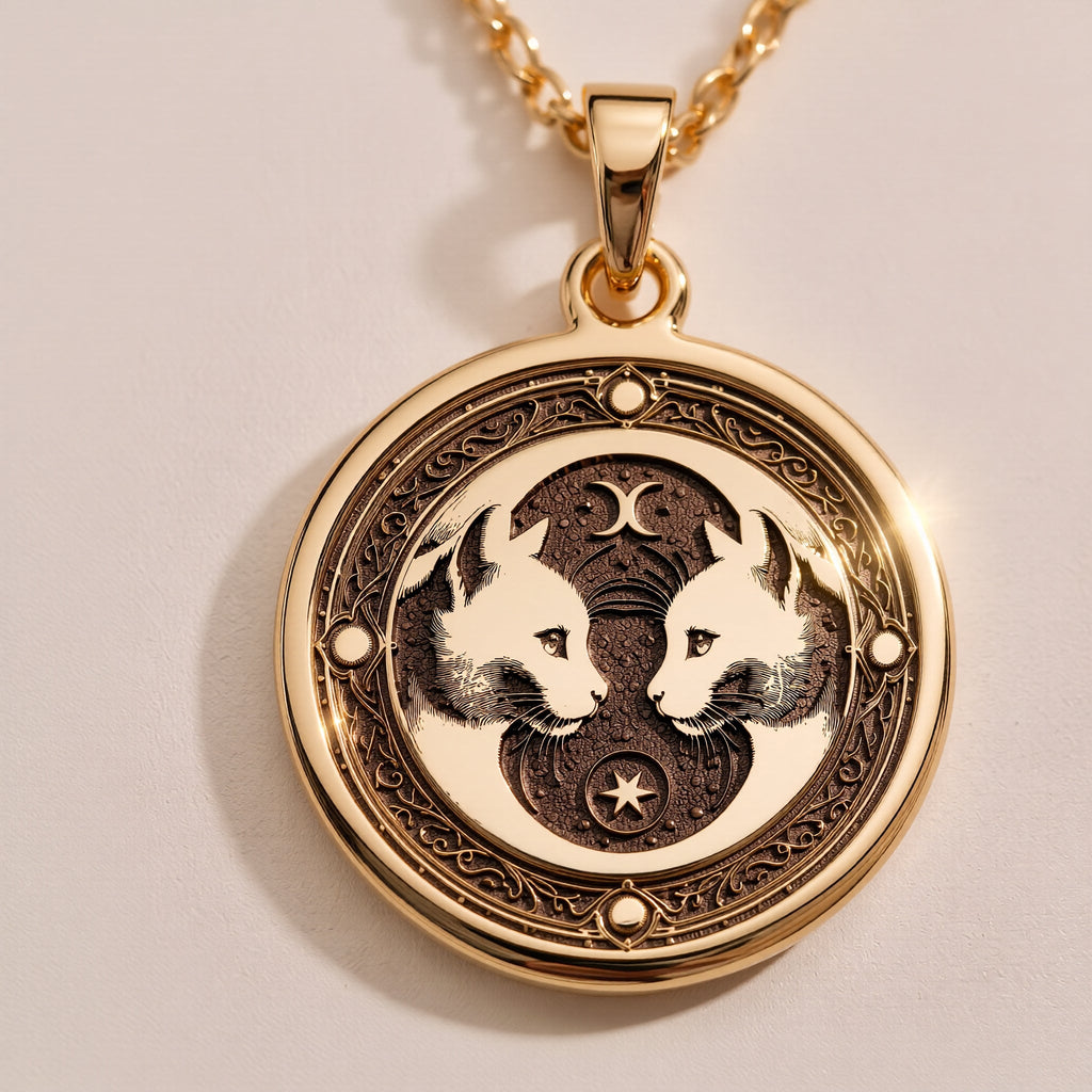 925 925 Sterling Silver Gemini Zodiac Medallion Medallion Necklaces Oxidized silver pendant necklace featuring skulls and skeletal figures on a round disc.
