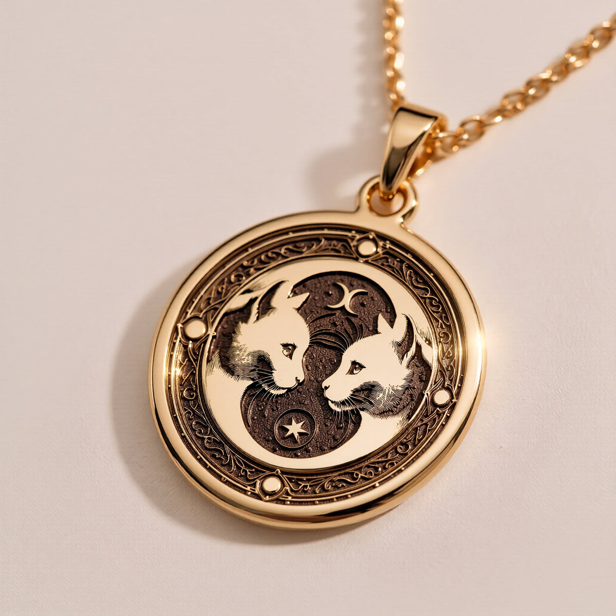 Gemini Zodiac Medallion Medallion Necklaces 14K Rose 14K 14K Rose Gold Plated metal pendant with skeletal skull design necklace