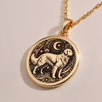 Golden Retriever Medallion Necklaces 925 925 Sterling Silver metal pendant necklace with chain and size charts