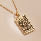 Sunflower Evil Eye Good Vibes Pendant | 14K Solid Gold - Spiritual Protection Positivity Amulet
