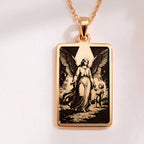 Guardian Angel Protection Amulet Necklace | 14K Solid Gold - Spiritual Protection Catholic Symbol
