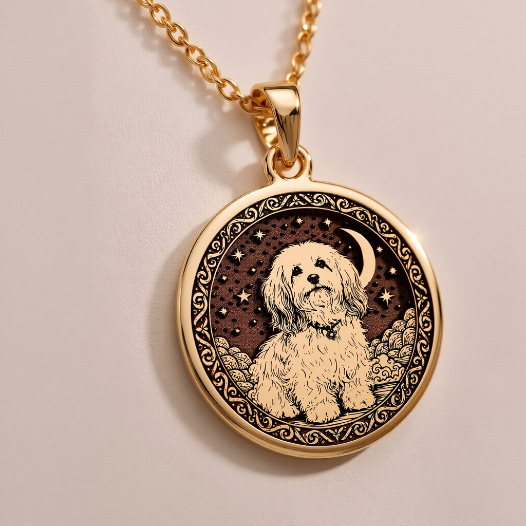 A striking 925 sterling silver Havanese charm. The art shows the celestial dog, a meaningful piece of jewelry for a pet owner.
