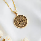 Hel Goddess Pendant Necklace | 14K Solid Gold - Memento Mori Gothic Style