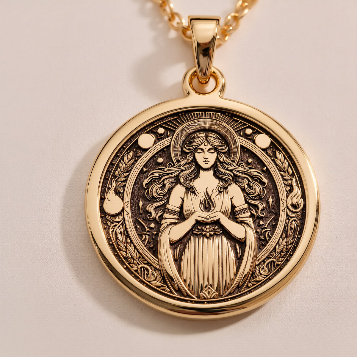 Hestia Goddess Hearth Pendant Necklaces 925 925 Sterling Silver sterling silver winged female figure pendant necklace on dark fabric
