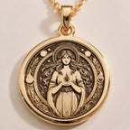 Hestia Goddess Hearth Pendant | 14K Gold & Silver Options - Ancient Mythology Protection Talisman - Image 2