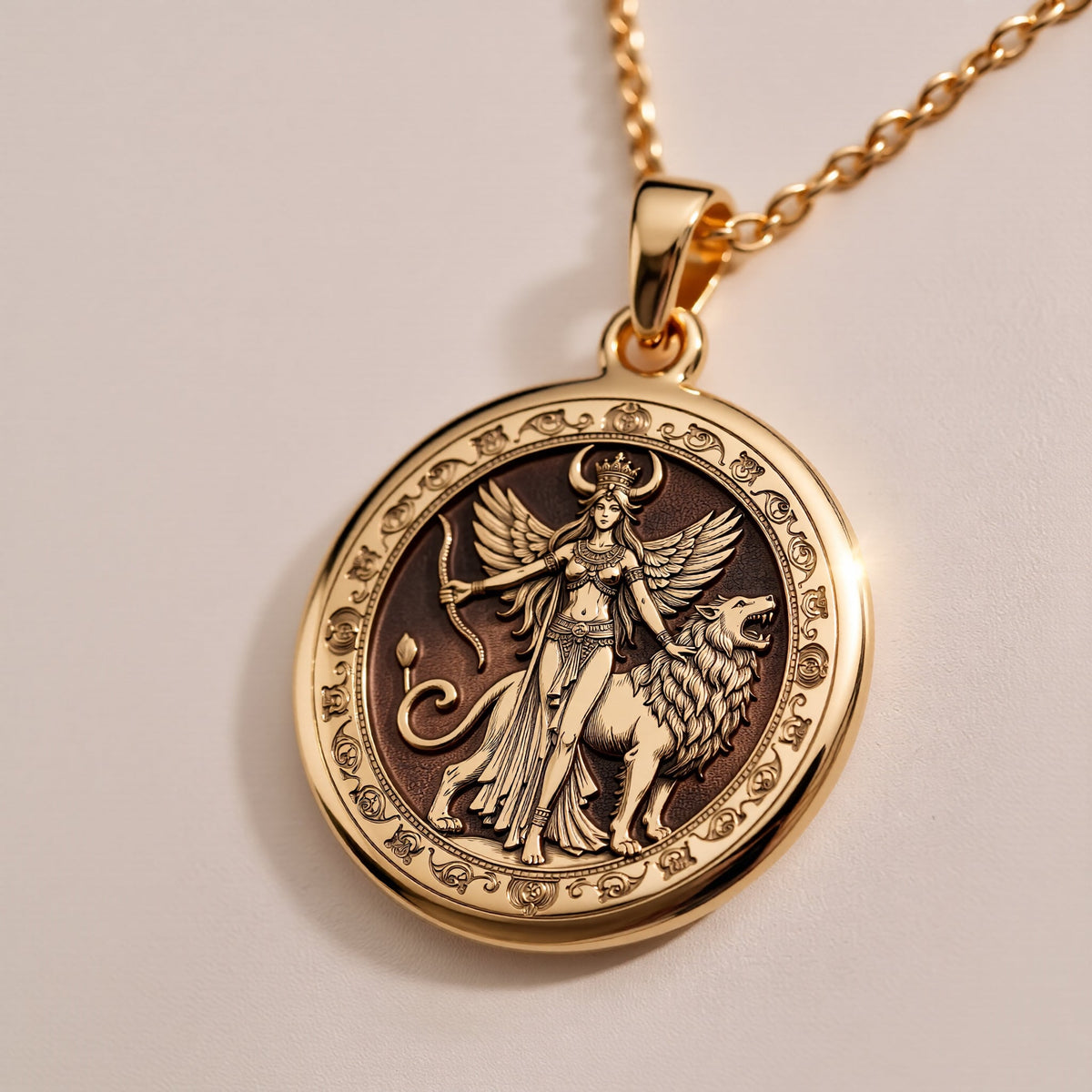 Star of Ishtar Necklace: 14K Gold Mesopotamian Star, Goddess Pendant - View 9