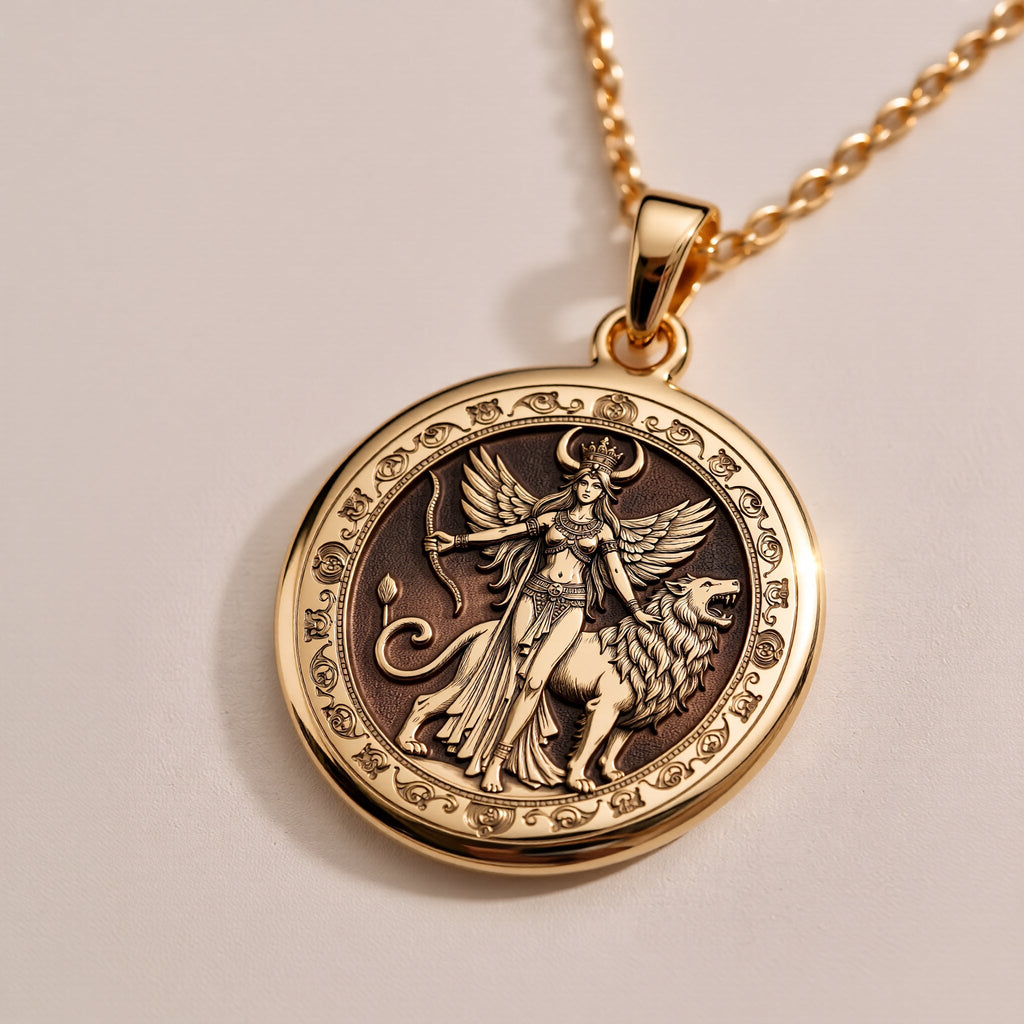 925 sterling silver Star of Ishtar Goddess Pendant: size chart gold medallions in 14mm ...