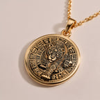 A unique rose gold plated rectangular necklace with a custom engraved portrait of a gentleman jaguar. The detailed artwork is a powerful symbol of stealth and vision.