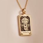 Justice Tarot Arcana Necklace Necklaces 14K 14K Gold Plated Lady Justice scales pendant necklace with classic design