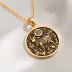 14K solid gold necklace Kamadhenu Cow Hindu Cow | - Ancient Mythology Protection Talisman mythology - view 2