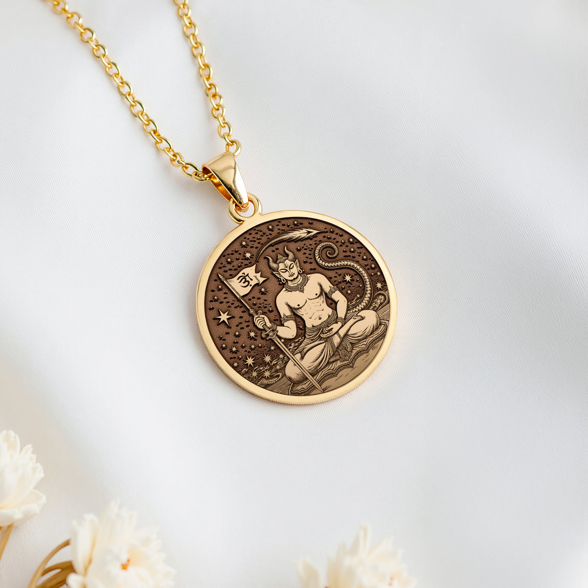Ketu Node Astrological Pendant | 14K Solid Gold - Zodiac Horoscope Spiritual Protection