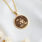 Ketu Node Astrological Pendant | 14K Solid Gold - Zodiac Horoscope Spiritual Protection