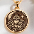 Kitsune Fox Medallion Necklace - 14K Solid Gold