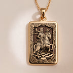 Knight Chess Piece Horse Head Charm Pendant | 14K Solid Gold - Strategic Game Lover Gift