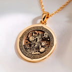 Cronus Titan Time Lord Necklace | 14K Solid Gold - Ancient Mythology Protection Talisman