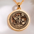 Cronus Titan Time Lord Necklace | 14K Solid Gold - Ancient Mythology Protection Talisman