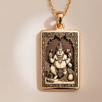 Kubera God of Wealth Pendant | 14K Solid Gold - Hindu Mythology Protection Talisman