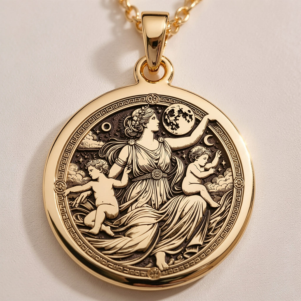 Leto Goddess Necklace Necklaces size chart with pendant dimensions and chain length options