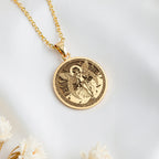 Lilith Rebel Goddess Coin Pendant | 14K Solid Gold - Dark Feminine Witchy Symbol