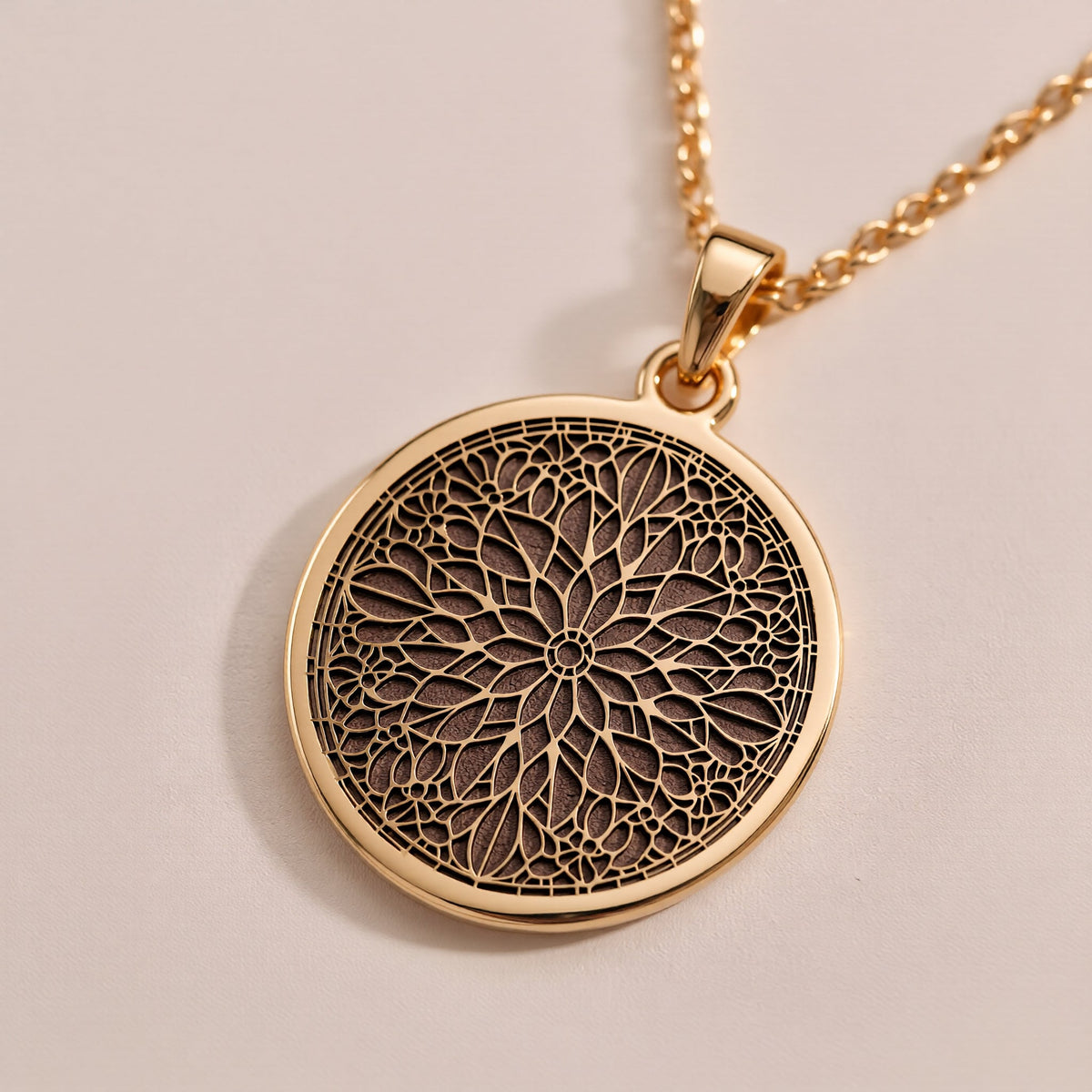 handcrafted necklace Mandala Art Medallion | - Spiritual Protection Cosmic Energy lion - view 6