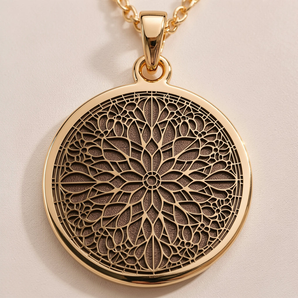 handcrafted necklace Mandala Art Medallion | - Spiritual Protection Cosmic Energy lion