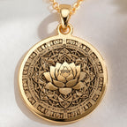 14K solid gold necklace Lotus Mandala Sacred Geometry | & Options - Spiritual Protection Yoga Zen sacred geometry