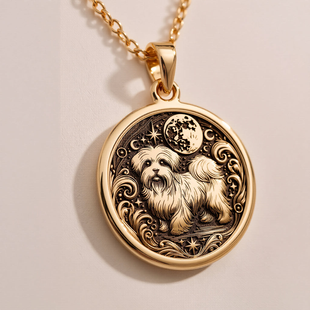 A personalized 925 sterling silver Maltese necklace. This gift celebrates the affectionate heart of the Maltese, a cherished pet memorial keepsake.