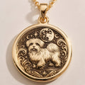 Custom Maltese Dog Mom Charm Necklace - 14K Solid Gold