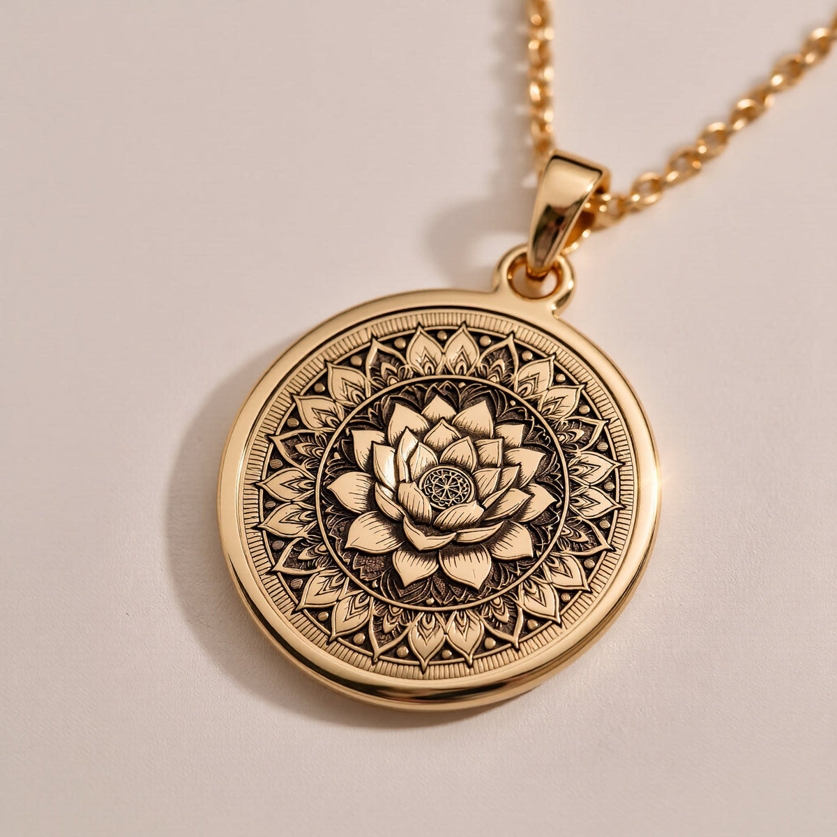 Lotus Mandala Spiritual Pendant Necklaces 925 925 Sterling Silver sunburst pendant necklace with delicate chain and size charts.
