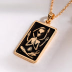 Meditating Alien Zen Necklace | 14K Solid Gold - Cosmic Energy Yoga Gift