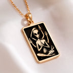 Meditating Alien Zen Necklace | 14K Solid Gold - Cosmic Energy Yoga Gift