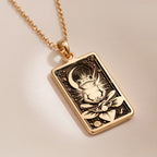 Zen Meditation Frog Animal Charm Necklace | 14K Solid Gold - Spiritual Protection Yoga Zen