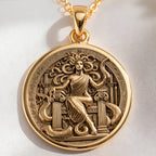 Medusa Gorgon Amulet Pendant | 14K Solid Gold - Ancient Mythology Protection Talisman