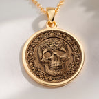 Memento Mori Skull Necklace | Silver & Plated Options - Gothic Style Memento Mori