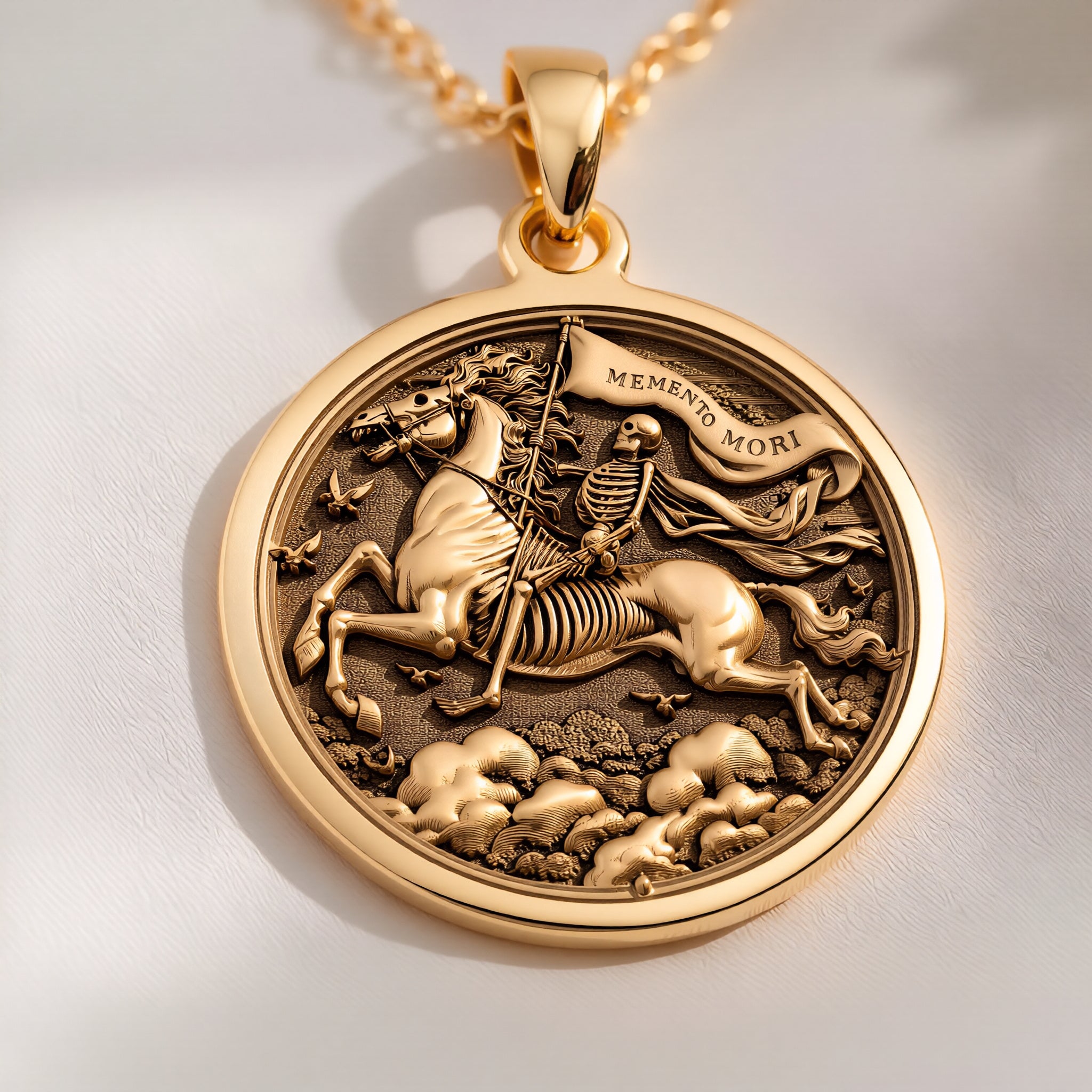 Memento Mori Pendant: with memento mori goth macabre occult talisman amulet - View 214