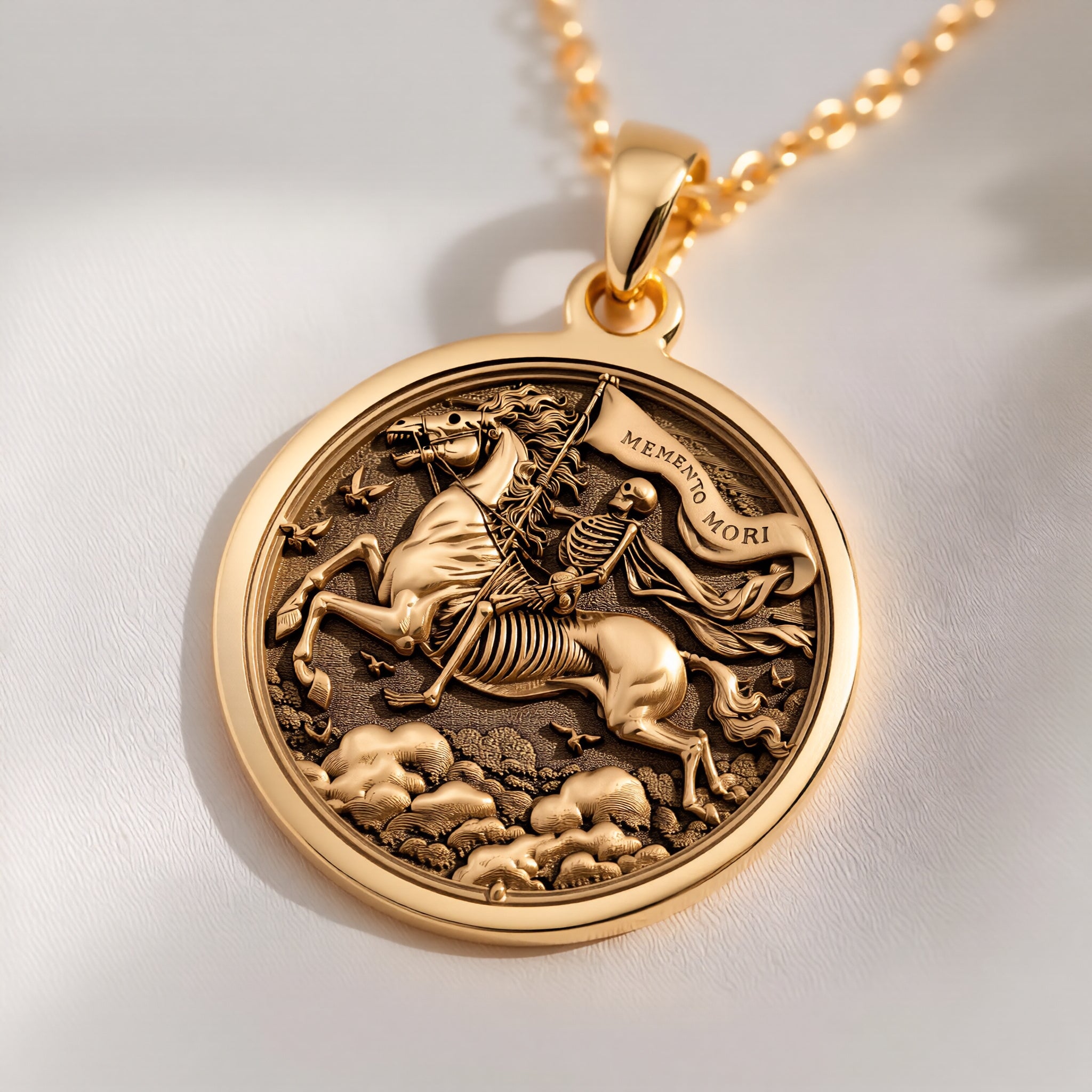 Memento Mori Pendant: with memento mori goth macabre occult talisman amulet - View 214