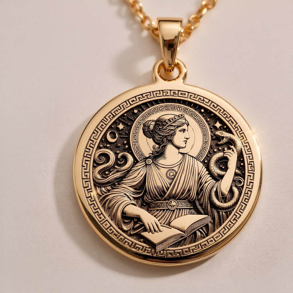 925 Sterling Silver Greek Goddess Metis Necklace with intricate details. Ideal for mythology lovers, elegant jewelry fans, or as a meaningful gift. Handmade with care, perfect for both casual and formal looks.