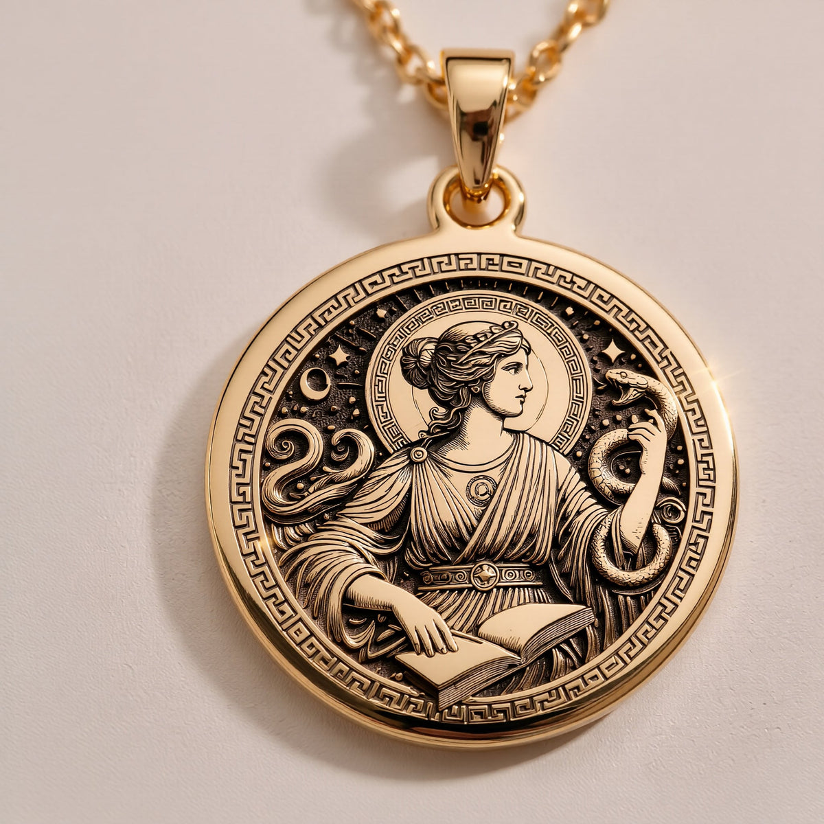 925 Sterling Silver Greek Goddess Metis Necklace with intricate details. Ideal for mythology lovers, elegant jewelry fans, or as a meaningful gift. Handmade with care, perfect for both casual and formal looks.
