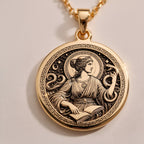 925 Sterling Silver Greek Goddess Metis Necklace with intricate details. Ideal for mythology lovers, elegant jewelry fans, or as a meaningful gift. Handmade with care, perfect for both casual and formal looks.