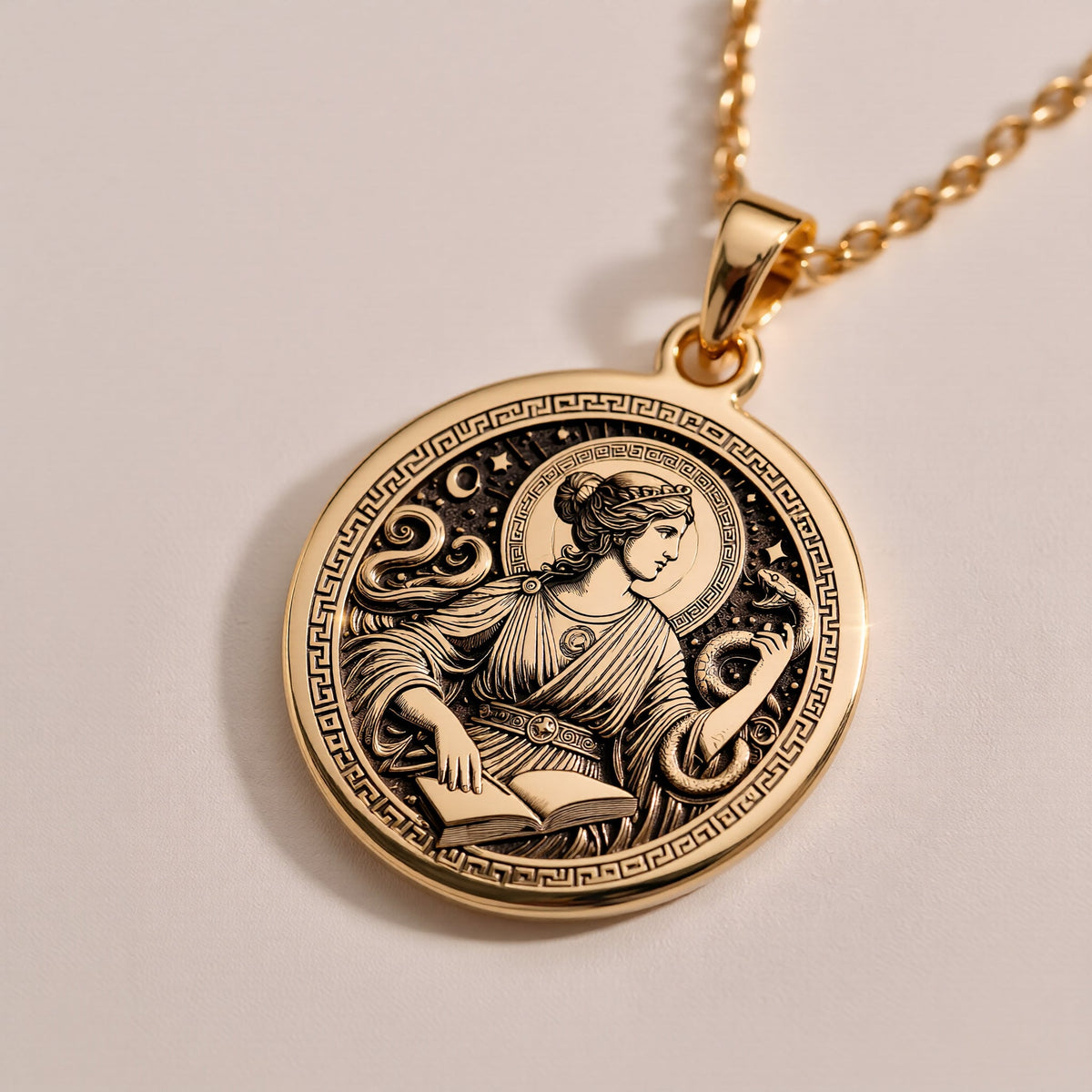 925 sterling silver Metis Goddess Wisdom Pendant: size chart round gold medallions meas...