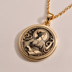 925 sterling silver Metis Goddess Wisdom Pendant: size chart round gold medallions meas...
