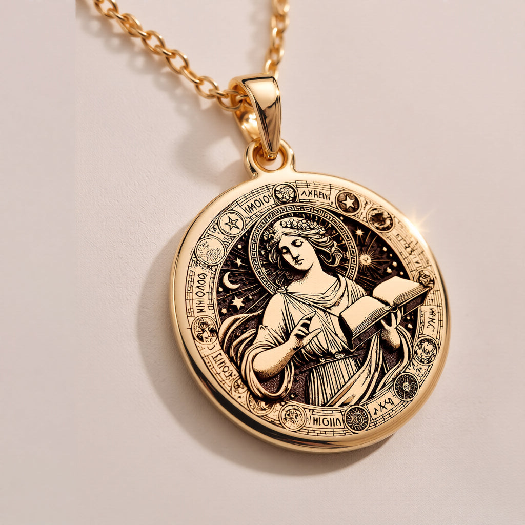 Sterling Silver Mnemosyne Necklace inspired by Greek mythology, symbolizing memory, wisdom, and inspiration. Perfect for thoughtful gifts and timeless style.