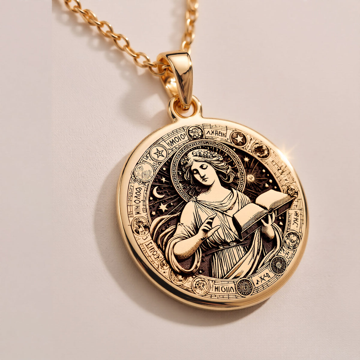 Sterling Silver Mnemosyne Necklace inspired by Greek mythology, symbolizing memory, wisdom, and inspiration. Perfect for thoughtful gifts and timeless style.