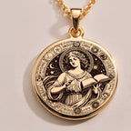 Rose Gold Plated Mnemosyne Necklace, a stunning mythology-inspired piece representing memory and creativity. Ideal for elegant and meaningful gifts.